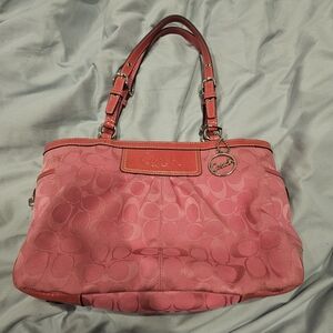 Coach Pink Signature Tote Bag